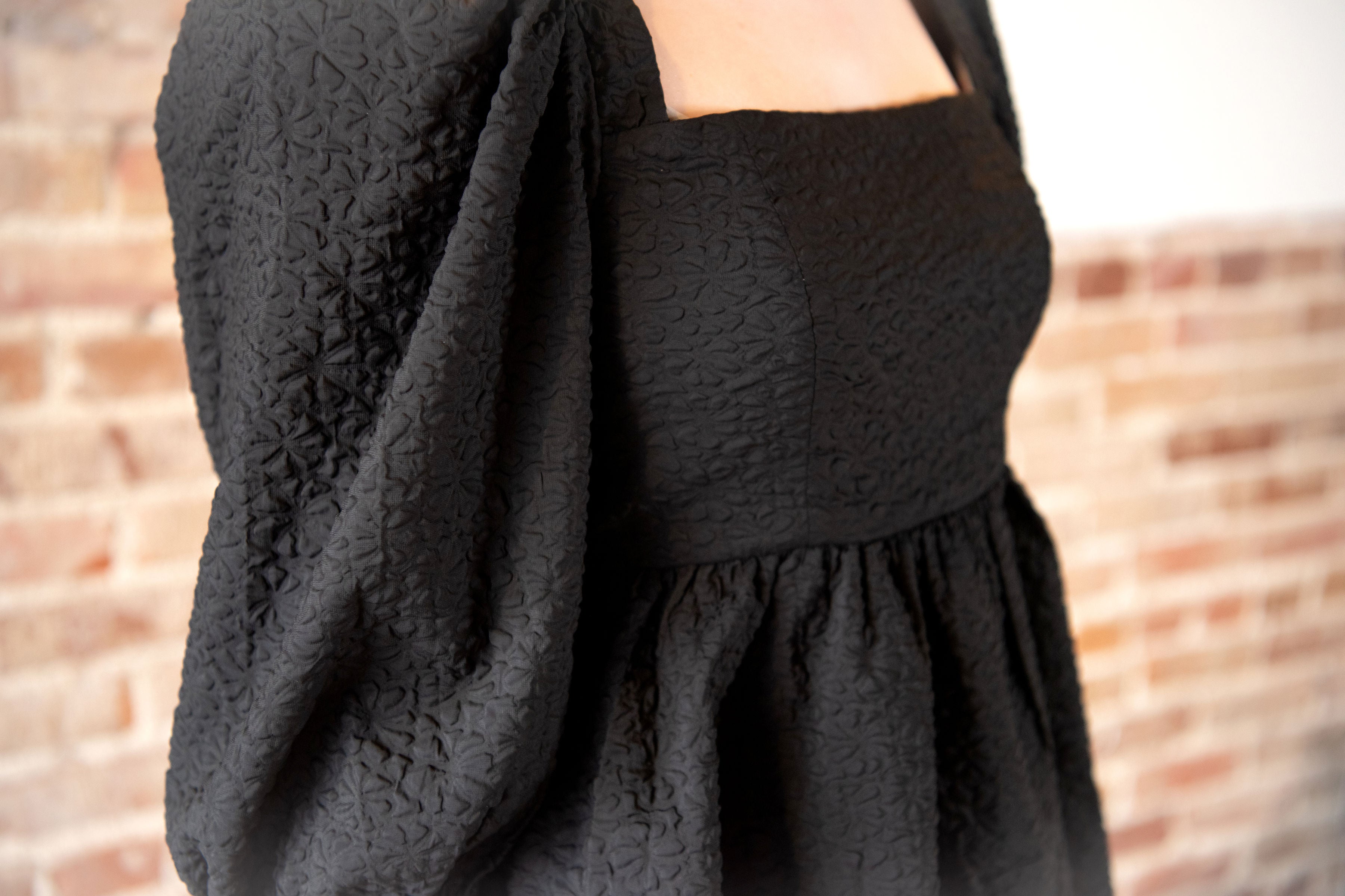 Square Neck Blouse, Black